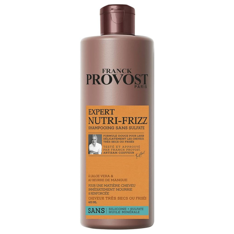 Franck Provost - Shampoing Expert Nutri-Frizz Cheveux trés sec ou frisés sans Sulfate - 400ml